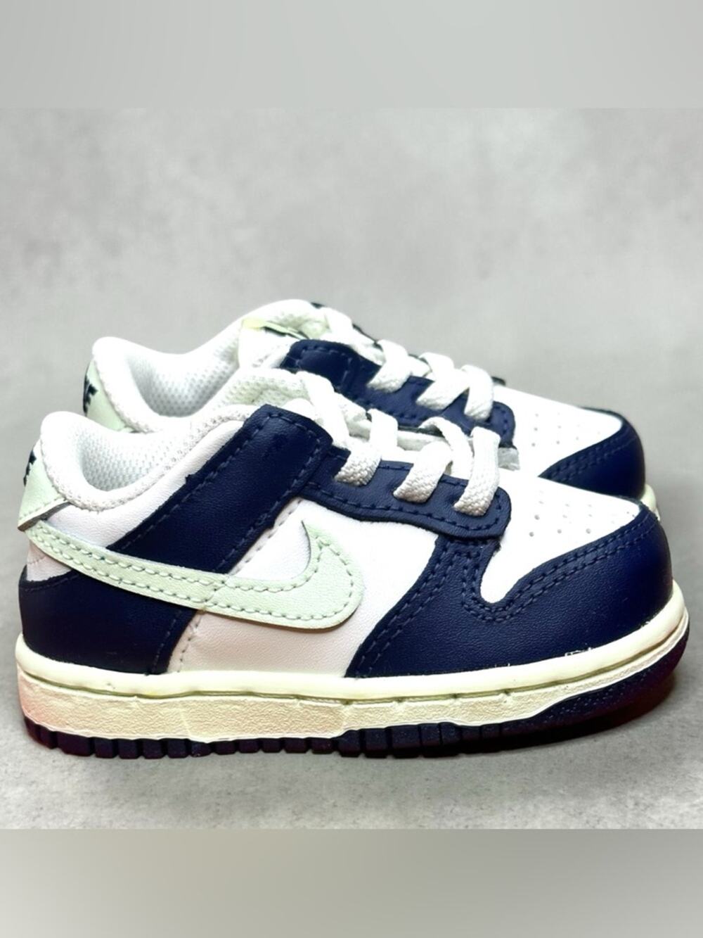 Kids Nike Dunk Low | Sail Midnight Navy Volt Tint (TD)